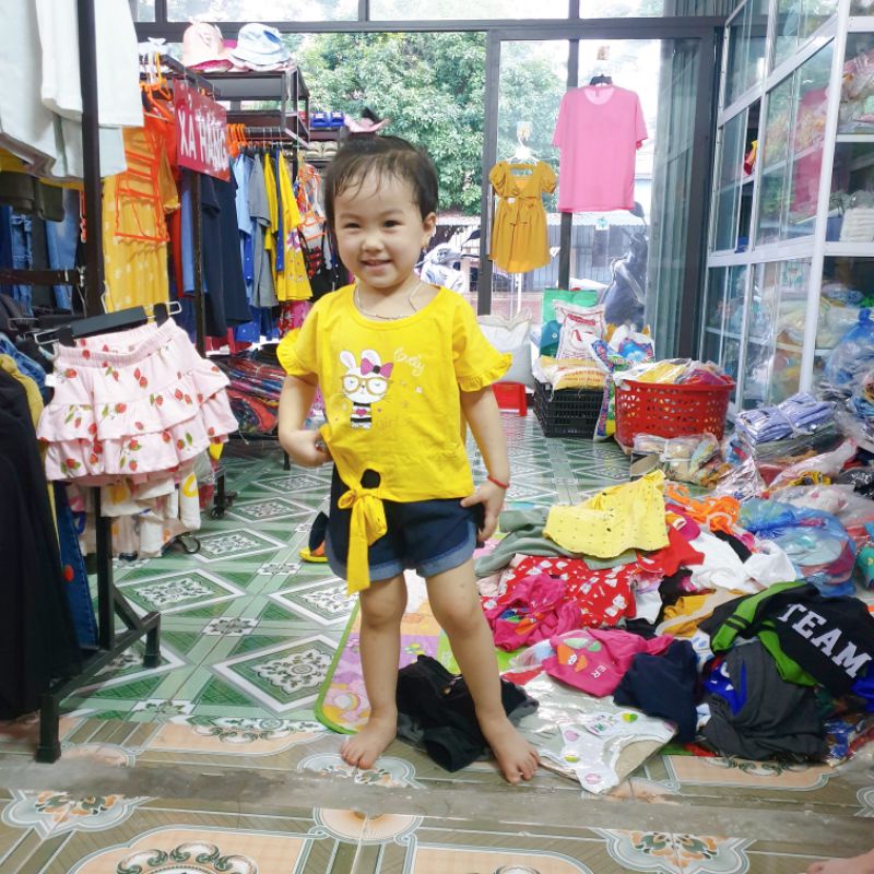 {8-20kg} Set áo croptop và quần giả bò Gapkids cho bé gái cực xinh M944❤Set Bộ Hè Bé Gái