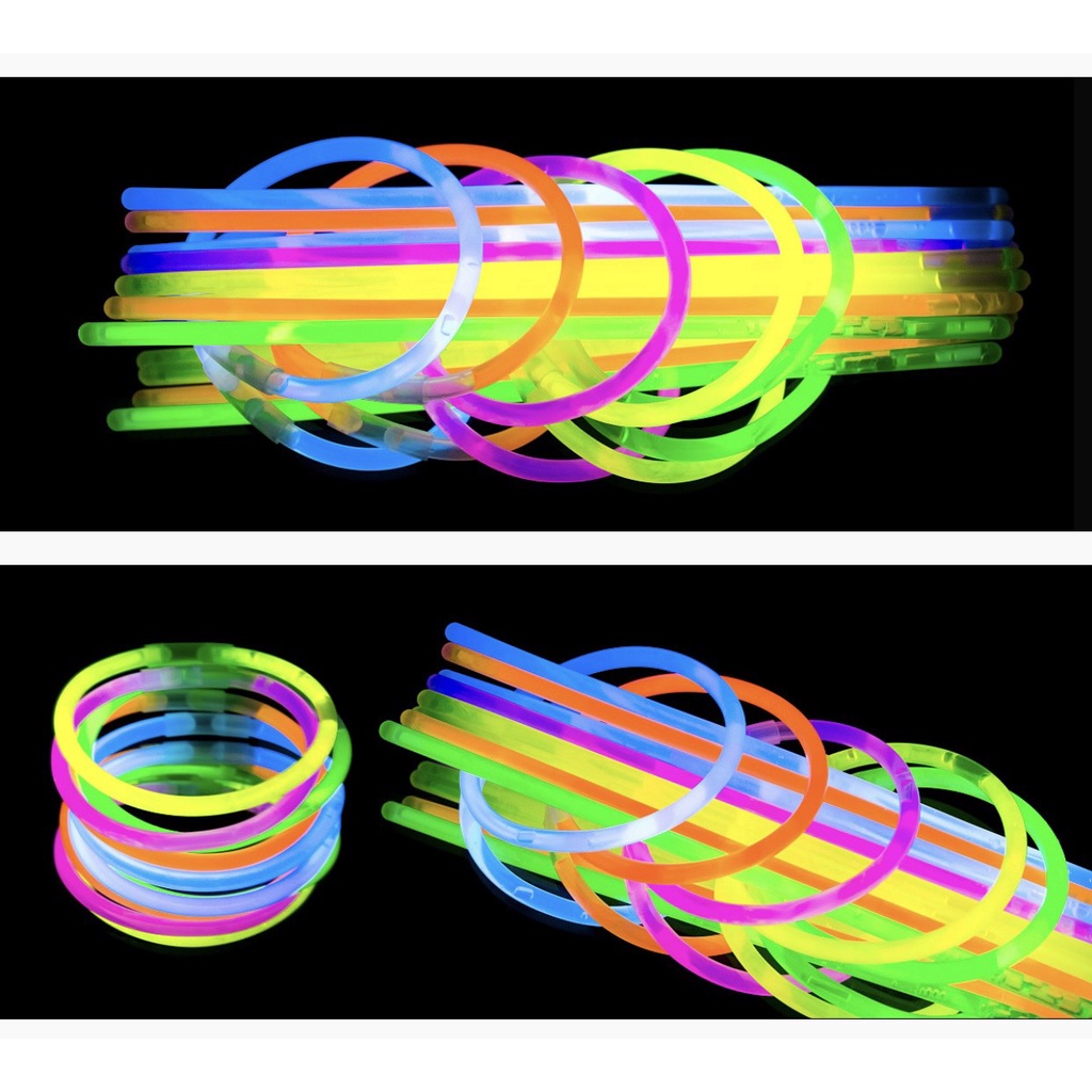 Bộ 100 que phát sáng dạ quang đủ màu sặc sỡ, lightstick phát sáng trong bóng tối AVIDAL
