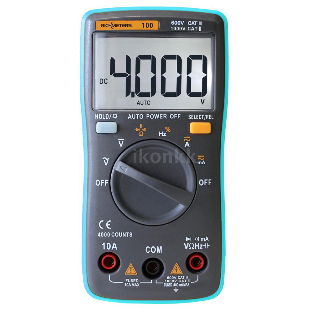 Đồng hồ đo điện vạn năng màn hình LCd kỹ thuật số RICHMETERS RM100 kèm phụ kiện