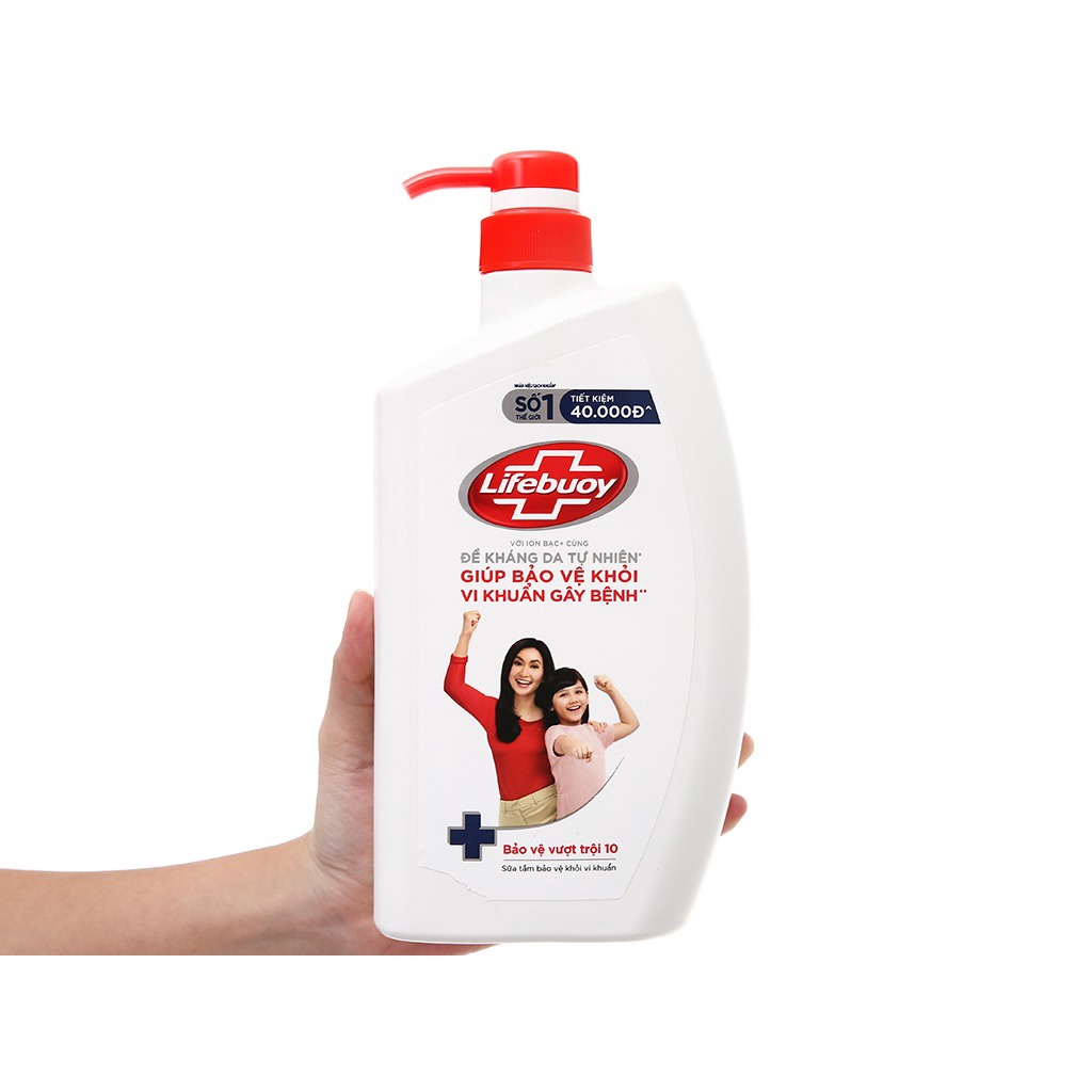 Sữa Tắm Lifebuoy Bảo Vệ Vượt Trội- Chăm Sóc Da- Than Hoạt Tính Bạc Hà - Matcha Khổ Qua 850g