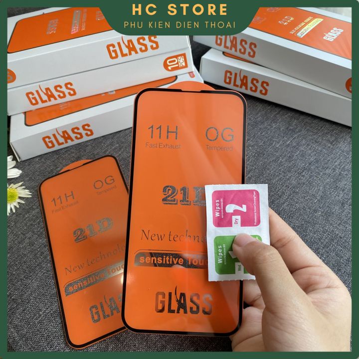 Kính cường lực iphone 21D full màn 6/6s/7/7plus/8/8plus/plus/x/xr/xs/11/12/13/pro/max/HC Store