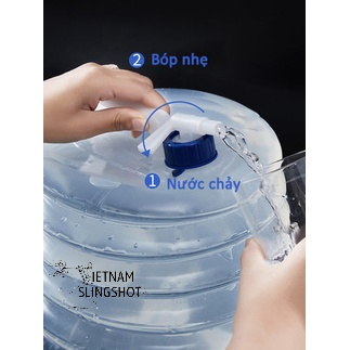 Bình đựng nước cắm trại du lịch dã ngoại di động ngoài trời, có van khóa, có vòi nối dài tiện lợi - DCP9