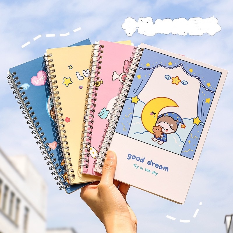 Sổ ghi chép khổ A5, B5 120 trang xinh rẻ gáy xoắn - giao hình ngẫu nhiên SA5 MIM STORE