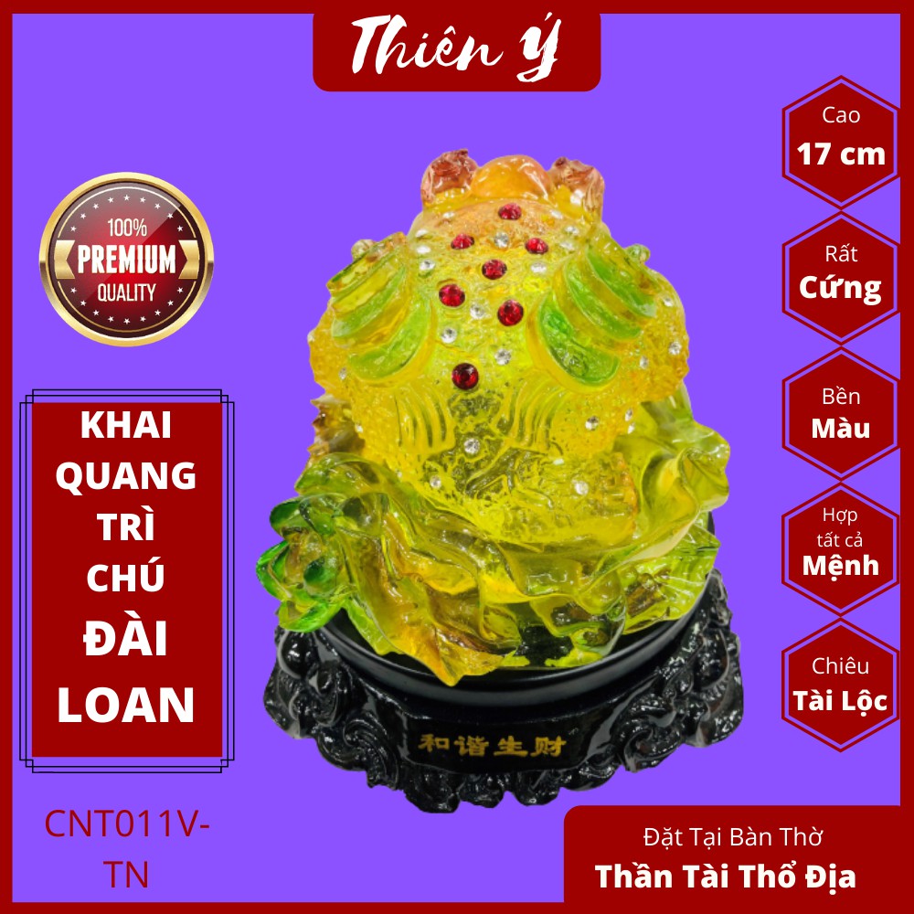 [Hỗ Trợ Khai Quang] Cóc Ngậm Tiền - Thiềm Thừ - Cóc Ba Chân Phong Thủy- cao 17 cm-CNT011V-TN-Đồ Thờ Thiên Y