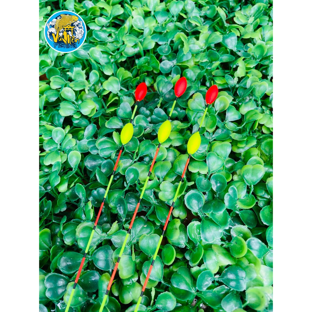 Combo phao nano đầu to hạt xốp tải chì 2,3-2,5g | Phao câu đài màu cam- Vũ Môn fishing