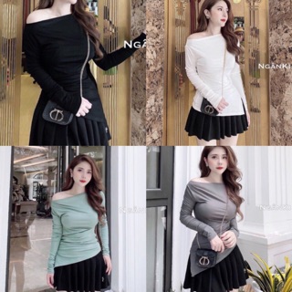 ÁO THUN BIZIP CỔ THUYỀN VẠT LỆCH HOT