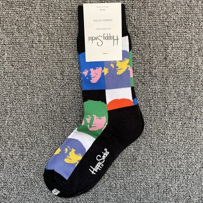 1 Đôi Vớ Tất Chân Cotton In Họa Tiết Thời Trang Nam Nữ Happy Socks