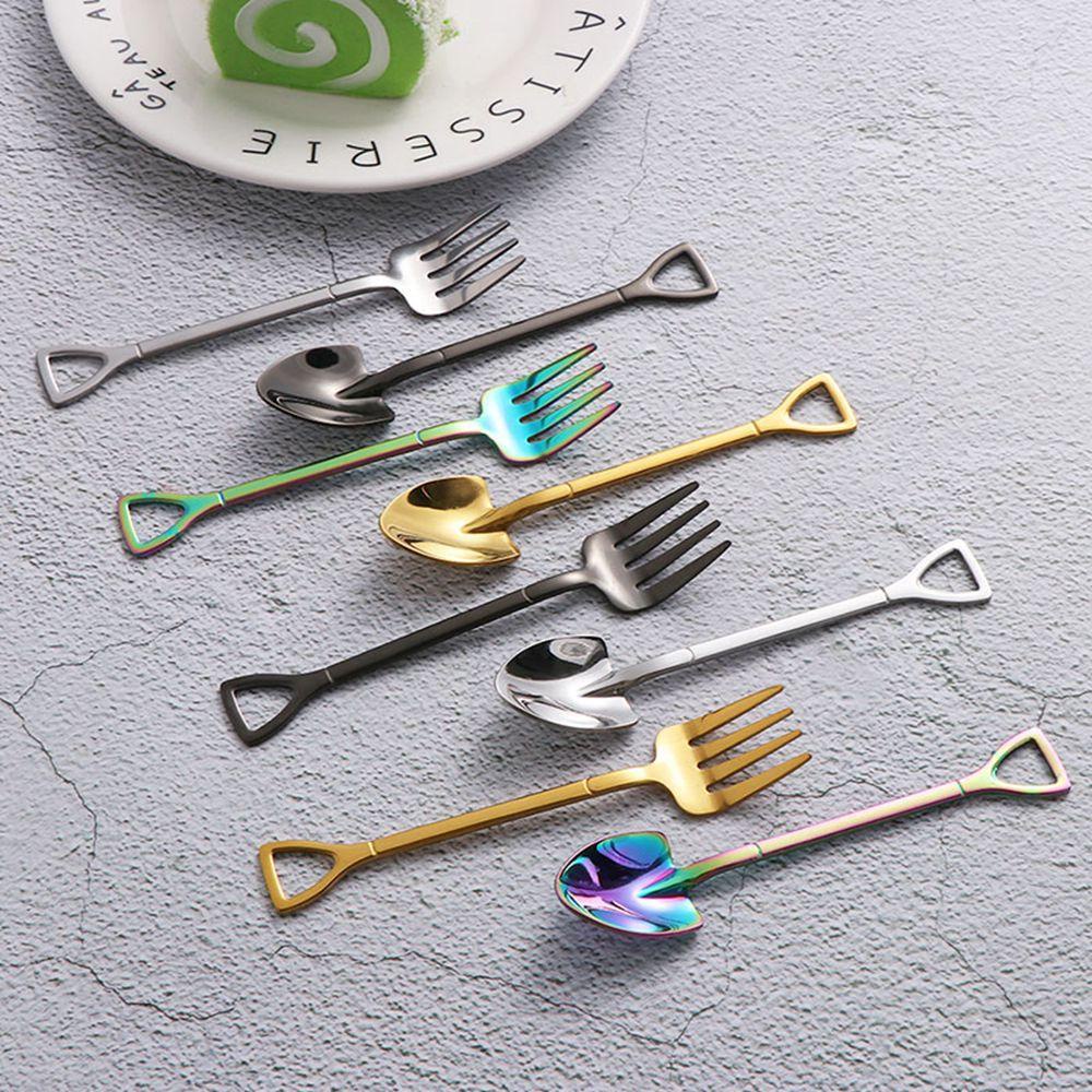 IVORY Nĩa Ăn Kem / Trái Cây Bằng Thép Không Gỉ Thiết Kế Sáng Tạo