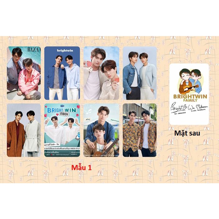Sét 8 card bo góc BRIGHTWIN 2 mặt chữ ký