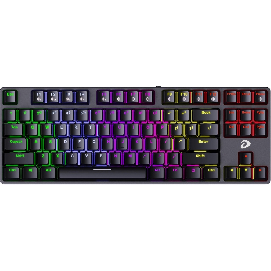 Bàn phím cơ Gaming DAREU EK87 - Black (RED Led, Blue/ Brown/ Red D switch)