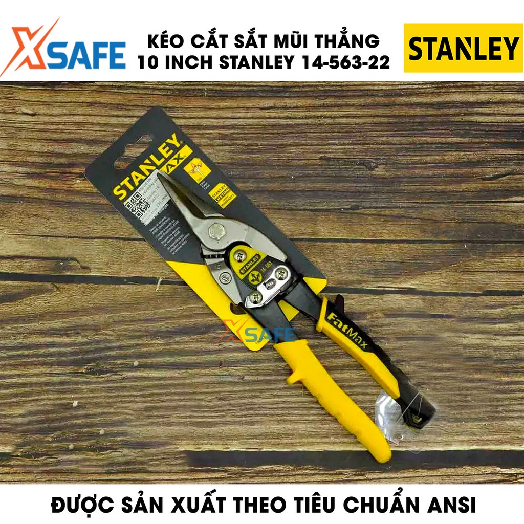 Kéo cắt sắt ba loại mũi (thẳng, trái, phải) 10 INCH 250mm STANLEY Gia công từ hợp kim thép cứng cáp, tay chắc chắn