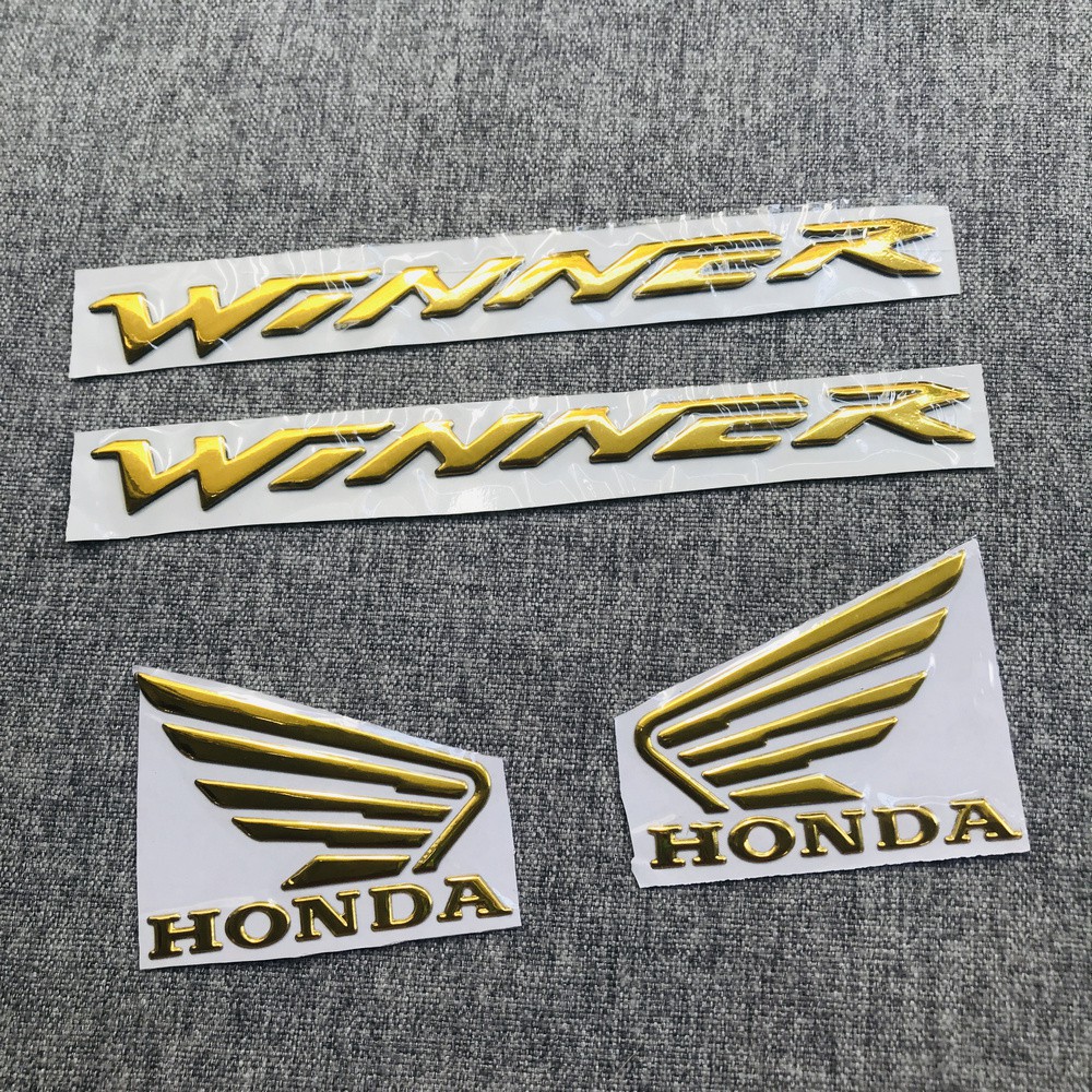 [SALE SỐC] [COMBO] Bộ tem logo chữ xe cho Honda Winner và cánh chim honda chất liệu nhựa dẻo si bóng (SIÊU RẺ)