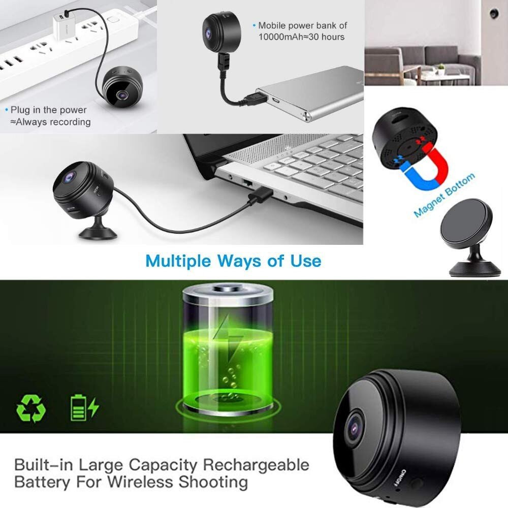 Camera Ẩn mini 1080p hd Kết Nối wifi Không Dây Có Tầm Nhìn Ban Đêm