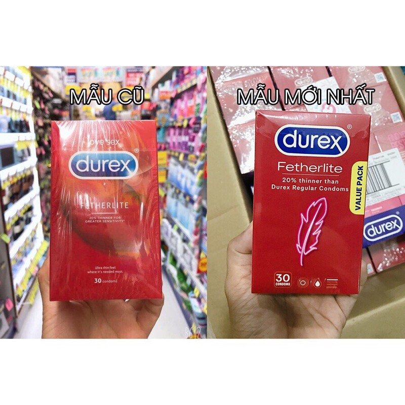 Bao cao su Durex Fetherlite Ultra Thin siêu mỏng của Úc hộp 30 cái