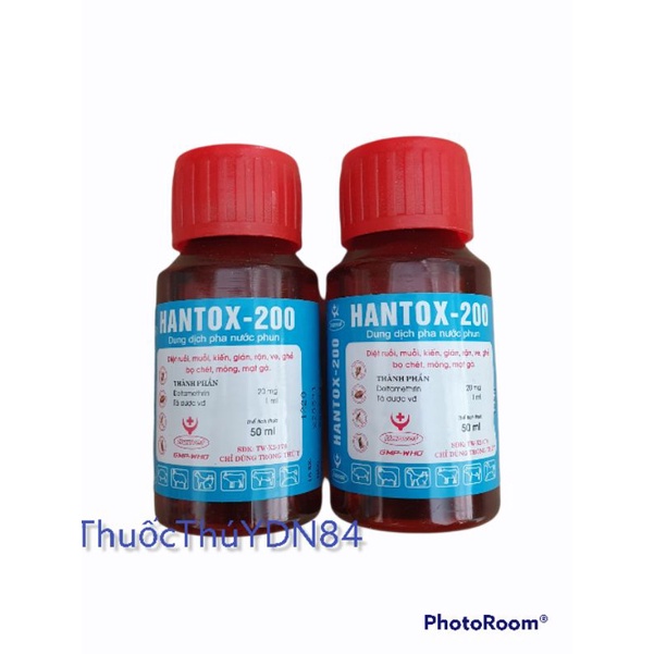 Combo 2 lọ hantox 50ml DIỆT VE, GHẺ RẬN BỌ CHÉT CHÓ MÈO TRÂU BÒ
