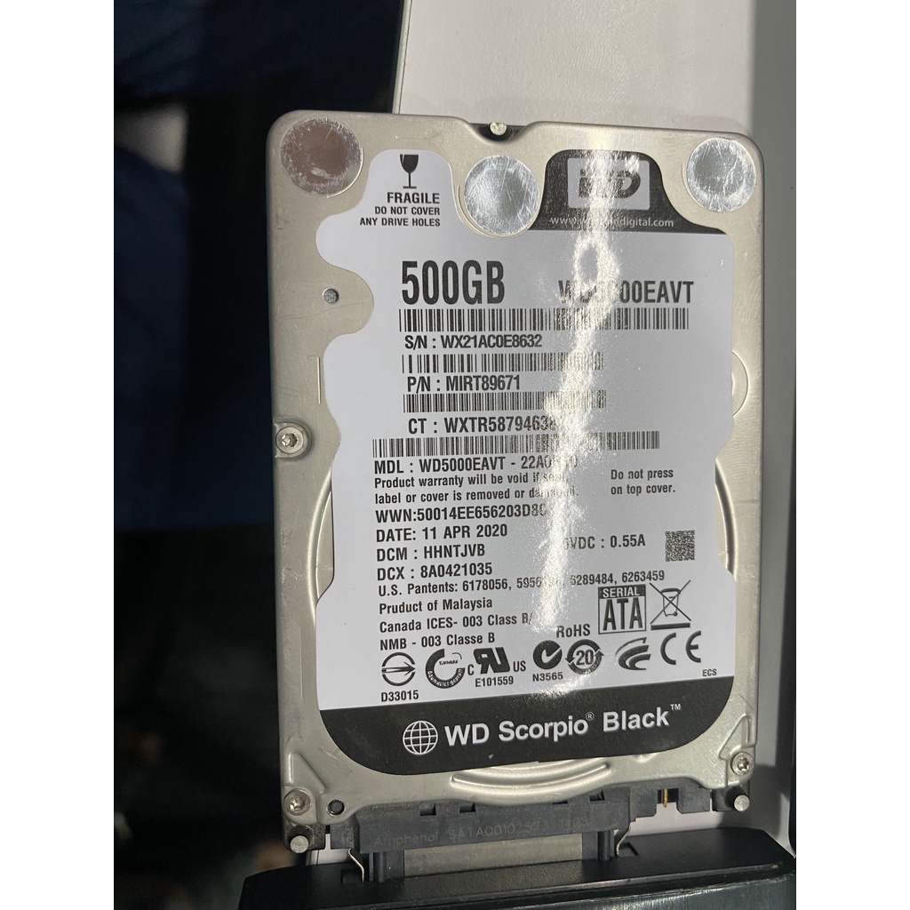 HDD WD Black, Seagate, Toshiba, ... 500GB 2.5 inch  - Sức khỏe 100%