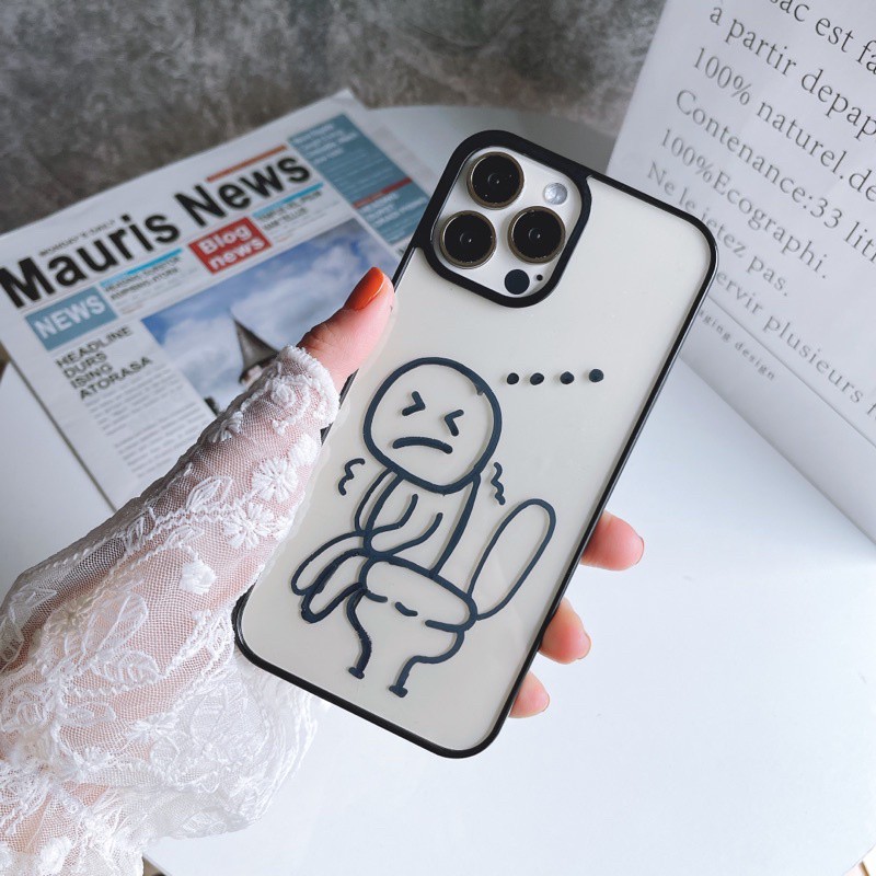 Ốp lưng iphone ROCK ĐEN ĐI VỆ SINH BỒN CẦU NGỘ NGHĨNH 7plus/8/8plus/x/xs/xs max/11/11 pro/11 promax/12PROMAX.Ốp Nhà Cam