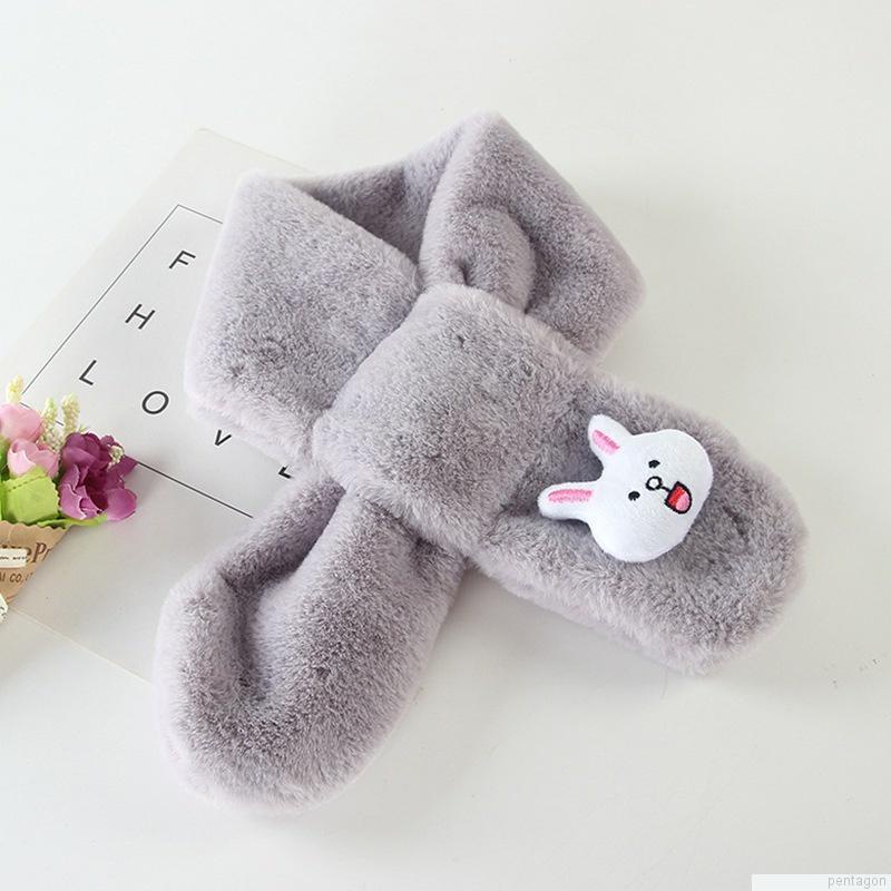 Khăn choàng lông cừu mềm mại 80cm họa tiết hoạt hình đáng yêu cho bé