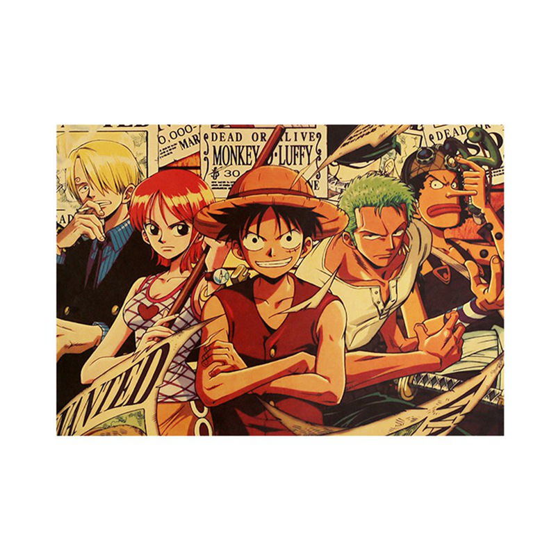 1 Tấm Poster Vẽ Hình Nhân Vật Anime One Piece