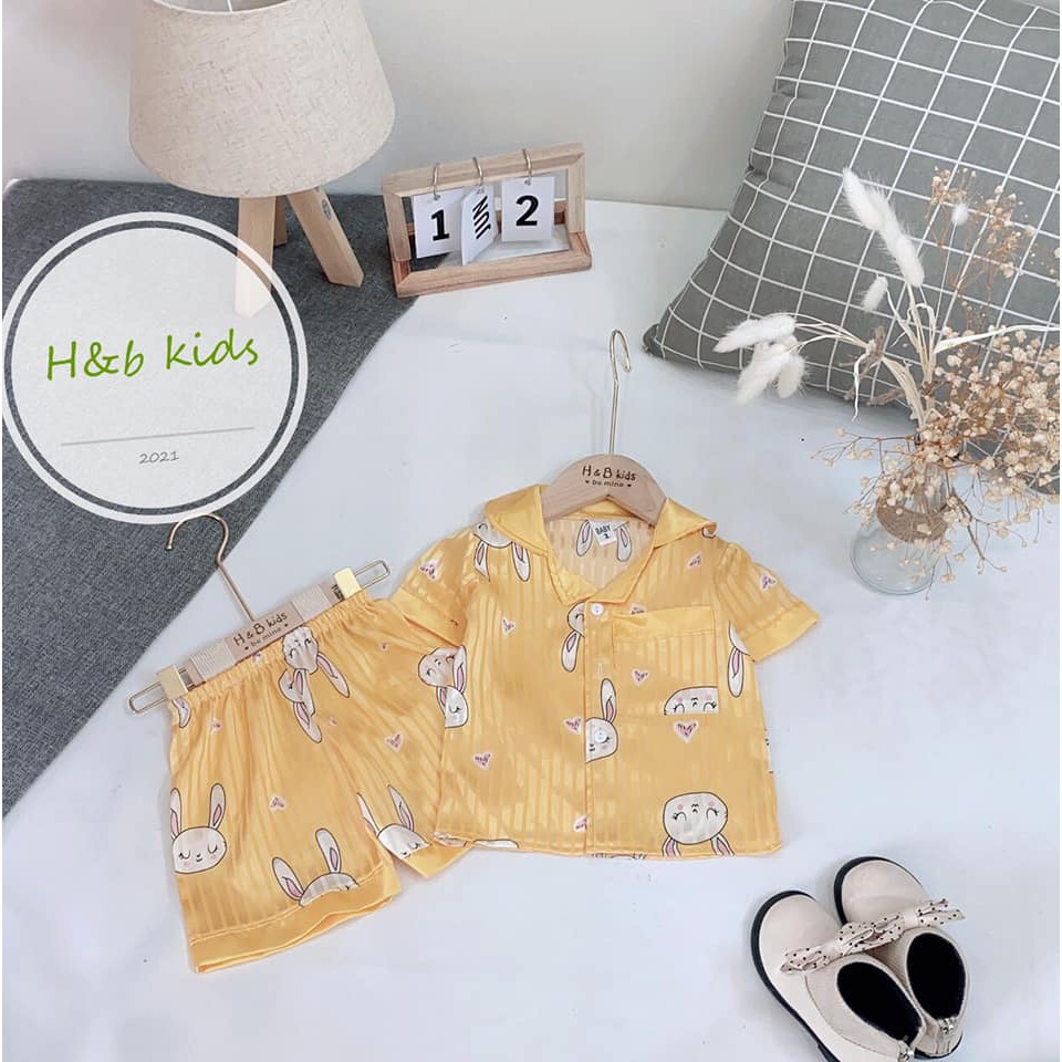 Bộ pizama gấm Thượng Hải cao cấp bé trai bé gái