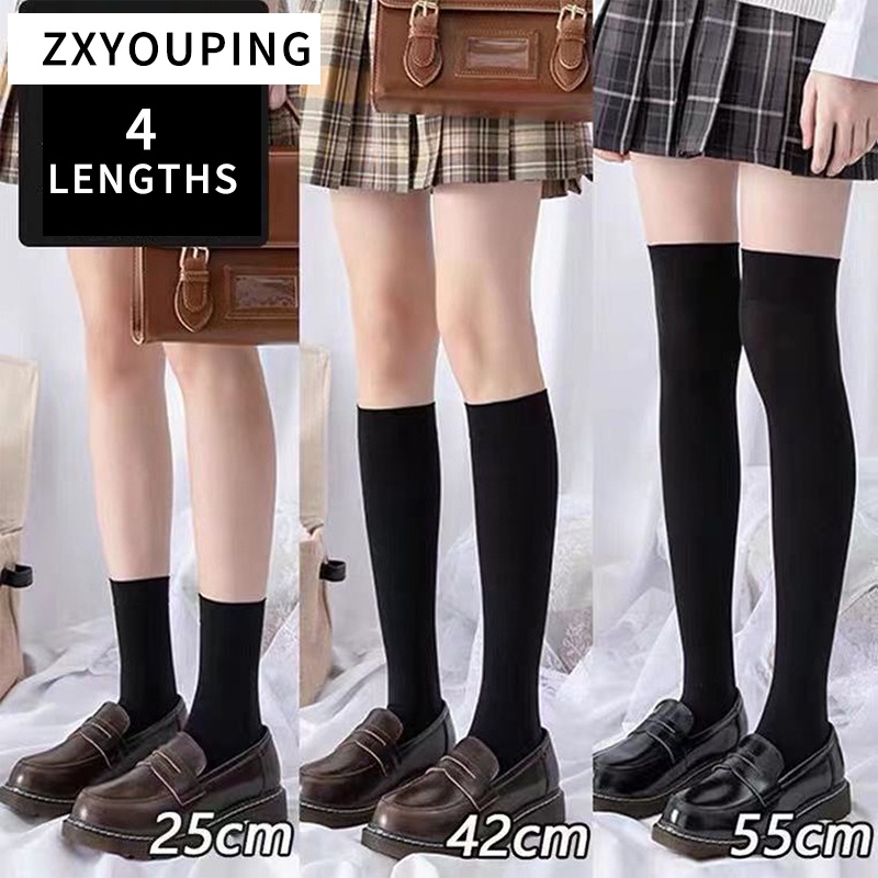 Vớ dài zxyouping màu trắng đen nhiều kích cỡ thời trang cho nữ