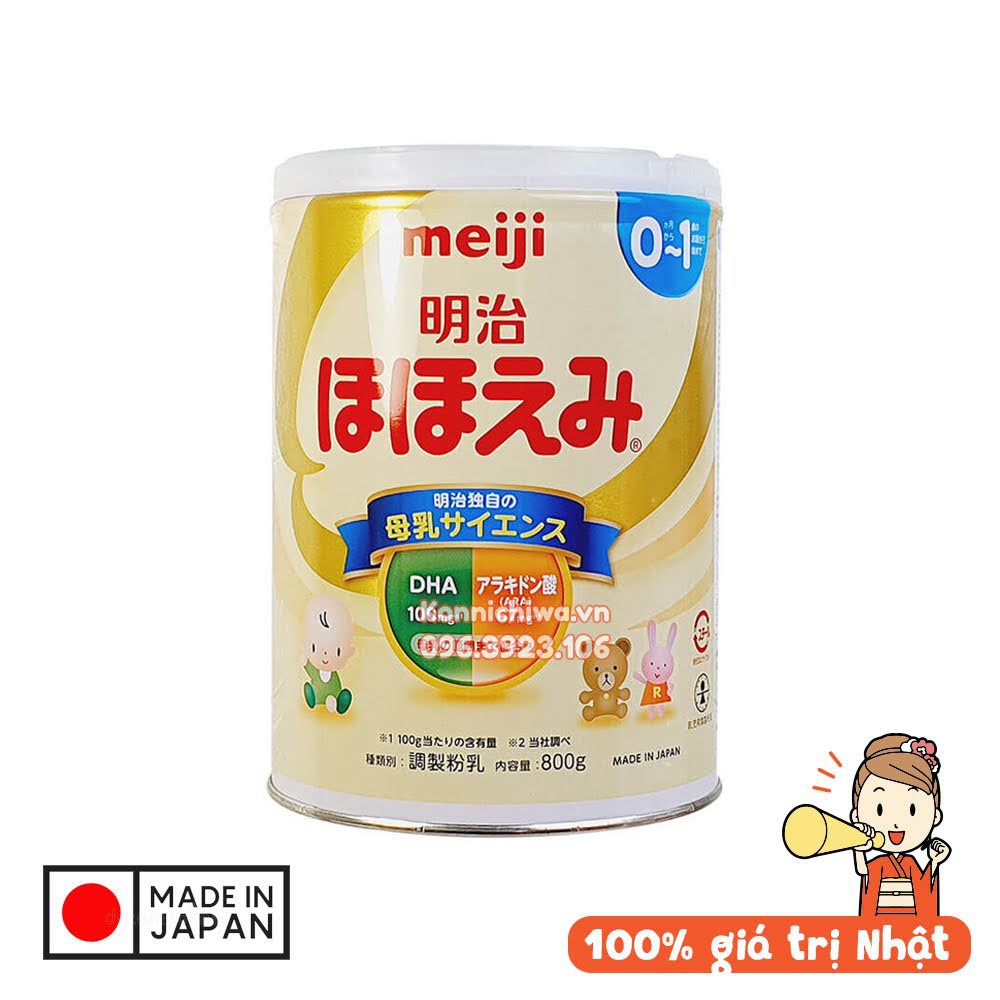 [Date MỚI] Sữa bột MEIJI lon 800g số 0-1 và số 1-3 hàng nội địa Nhật -  4902705116542 - 4902705005600