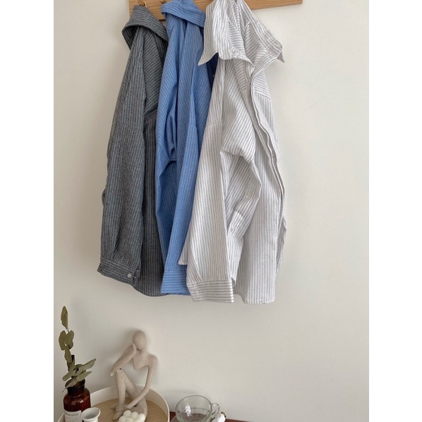 Áo sơmi kẻ sọc dài tay cúc vạt dáng unisex hàng chuẩn l1 -cuastore.vn | BigBuy360 - bigbuy360.vn