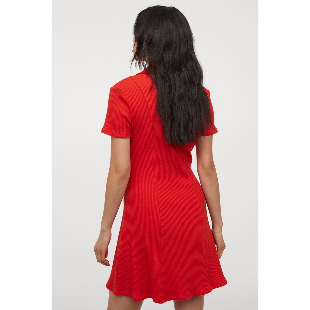 Váy polo HM Ribbed jersey dress sẵn size S