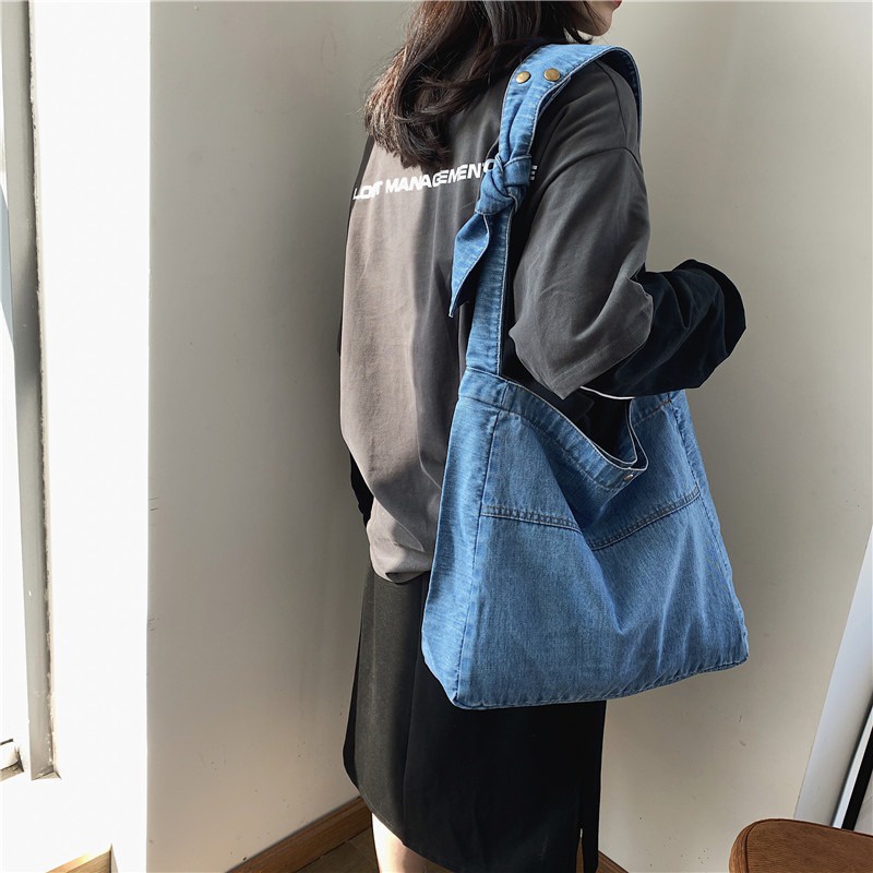 Túi Vải Đeo Vai Chất Jean XinhStore Phong Cách Hồng Không