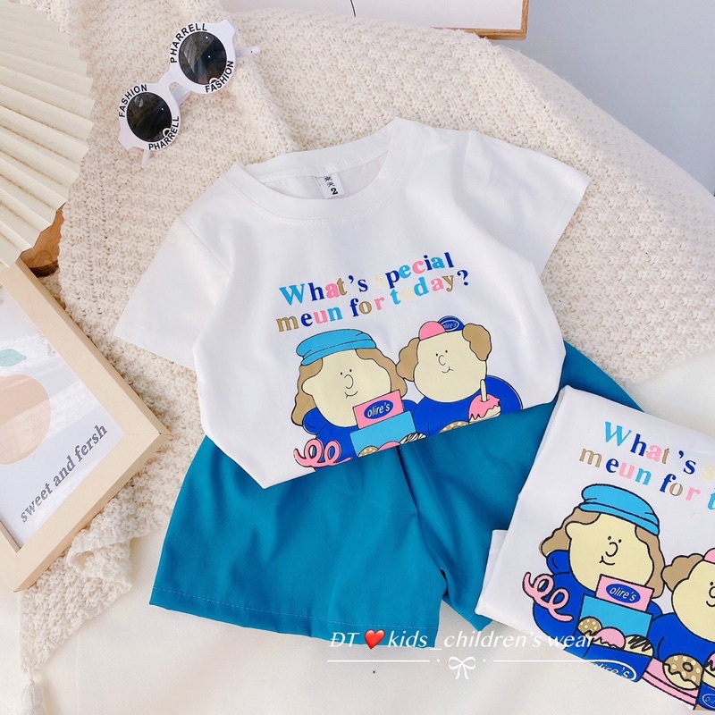 [2-8 tuổi] B2456 Bộ bé gái áo cotton quần thô mềm cho bé từ 16-28kg
