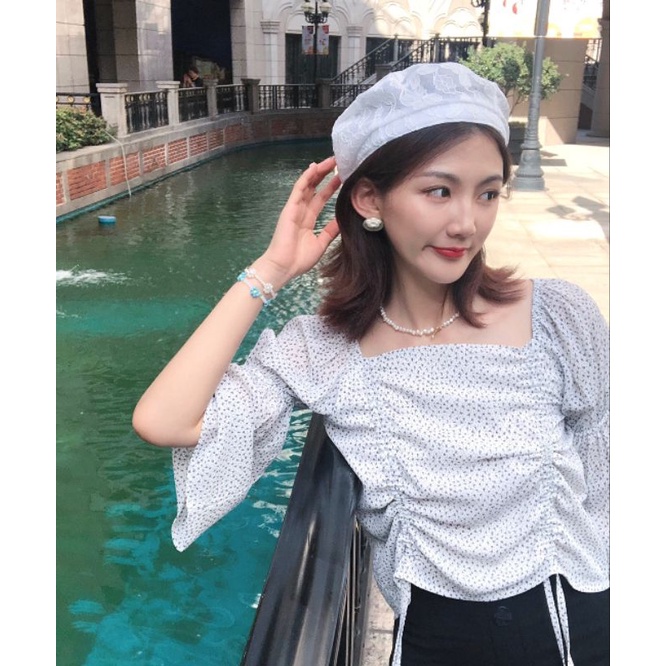 Mũ beret nữ phối ren, mũ nồi hè thu thời trang Hàn Quốc CÓ SẴN