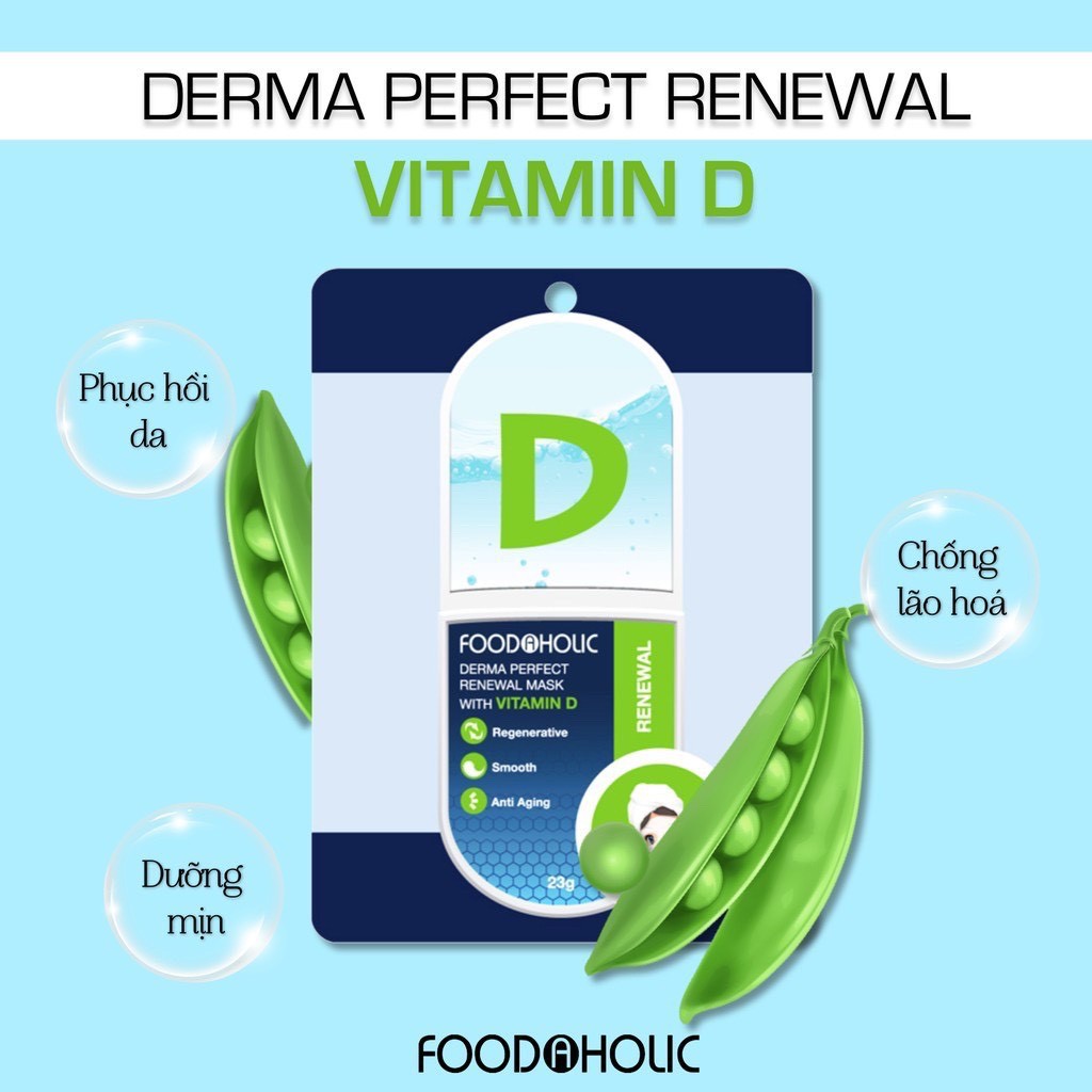 Mặt nạ Foodaholic with vitamin D – Renewal phục hồi da 23g Bulsan Beauty