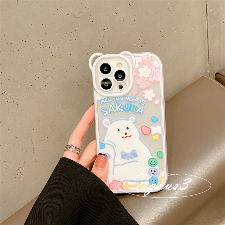 Ốp Điện Thoại Mềm Họa Tiết Gấu Dễ Thương Cho iPhone 14 13 12 11 Pro Max SE2020 X XR Xs Max 7 8 6 6s Plus