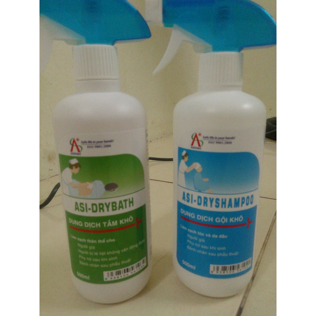 Dung dich tắm khô và gội khô ASI DRYBATH