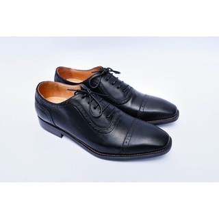 Giày tây công sở nam da bò cao cấp oxford captoe Black