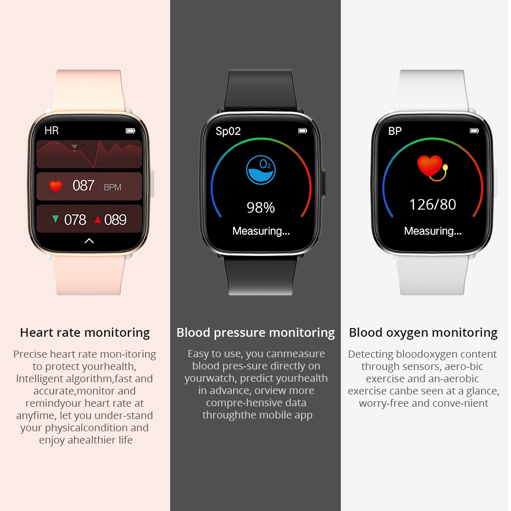 Đồng hồ thông minh COLMI G12 PRO gọi điện Bluetooth theo dõi huyết áp nhịp tim với dây đeo silicon 22mm