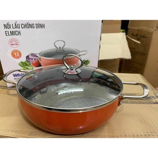 Nồi lẩu chống dính 26cm Elmich vân đá đáy từ cao cấp Smartcook 5552KMB (thanh lý)