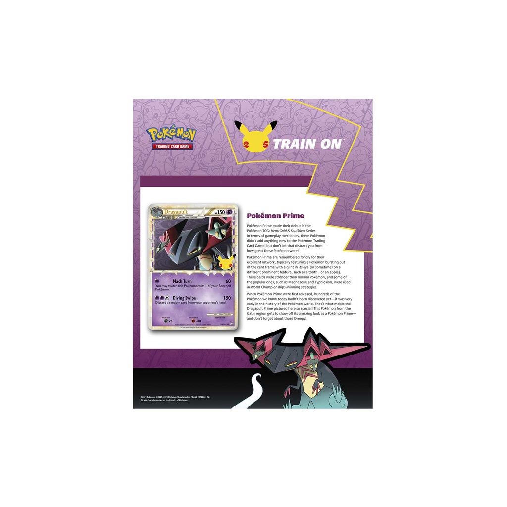 Hộp giấy gói bài Pokemon TCG: 25th Celebrations Special Collection Dragapult Prime chính hãng