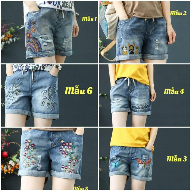Short jean thêu hoa hàng Quảng Châu siêu đẹp