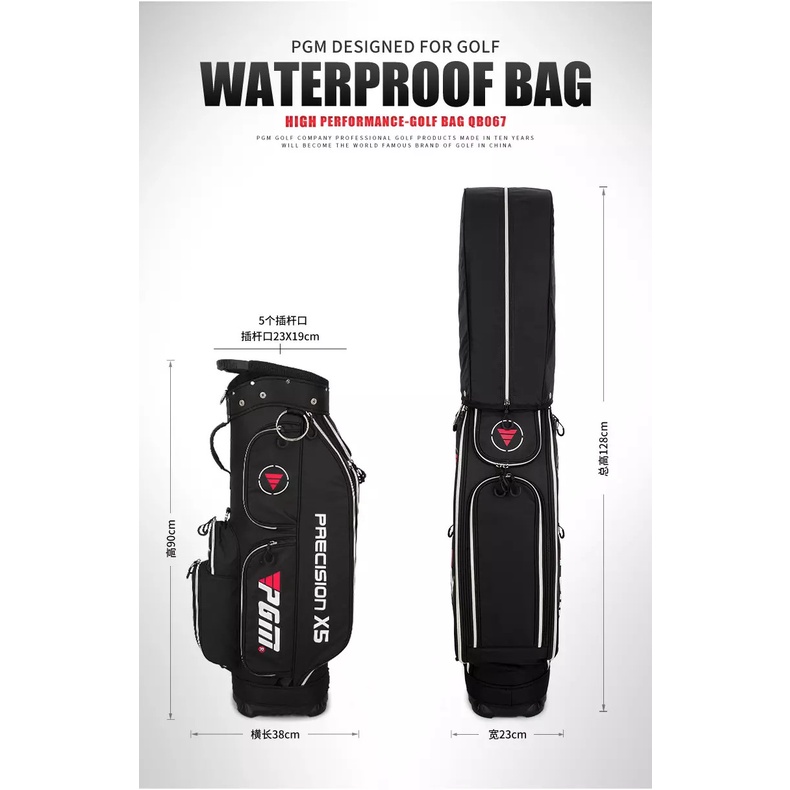 Túi Gậy Golf Fullset PGM QB067 Siêu Nhẹ Chống Nước - Lightweight Waterproof Golf Bag