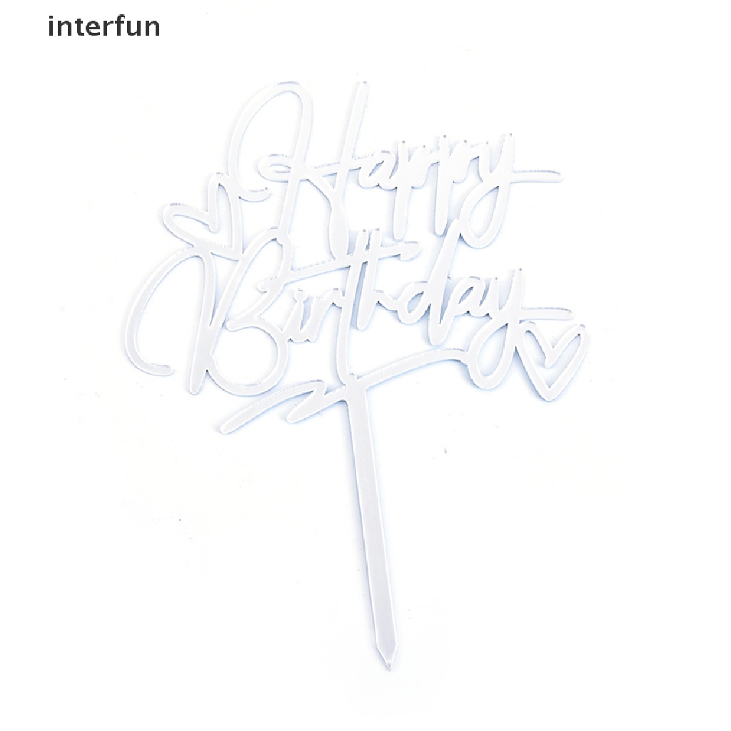 Que Cắm Trang Trí Bánh Kem Chữ Happy Birthday Bằng Acrylic