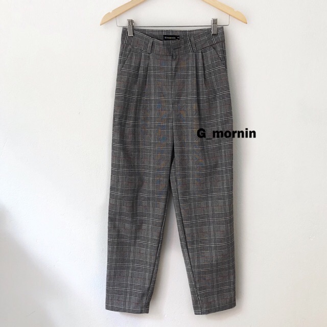 Quần baggy kẻ caro 02 (nâu, đen-trắng)