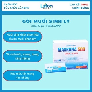 Gói pha nước muối sinh lý súc họng, nước muối súc miệng rửa mũi xoang NaCl cho bé và người lớn - Maxkona 500