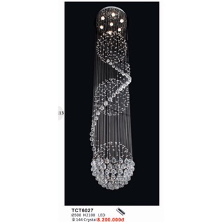 Đèn thả pha lê cầu thang led