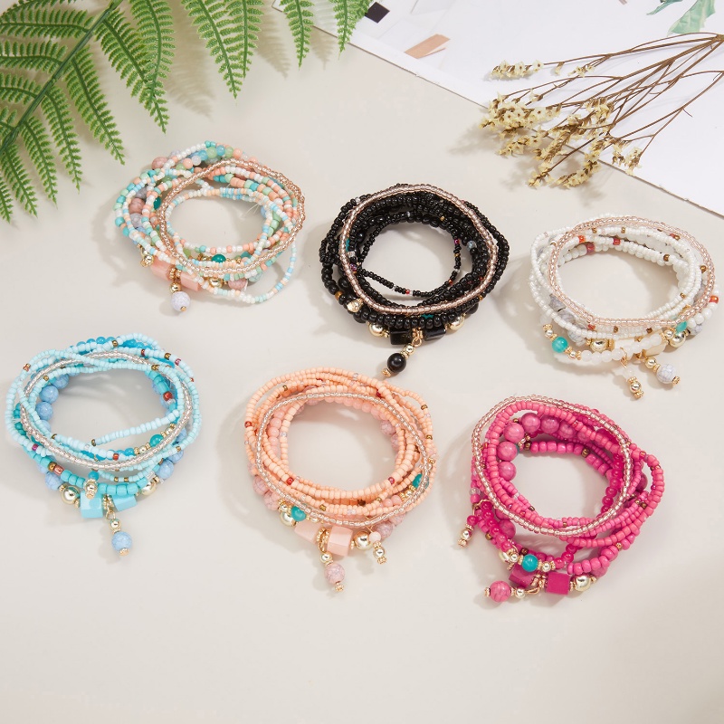 Vòng Tay Chuỗi Hạt Nhiều Lớp Phong Cách Bohemian Thời Trang Cho Nữ