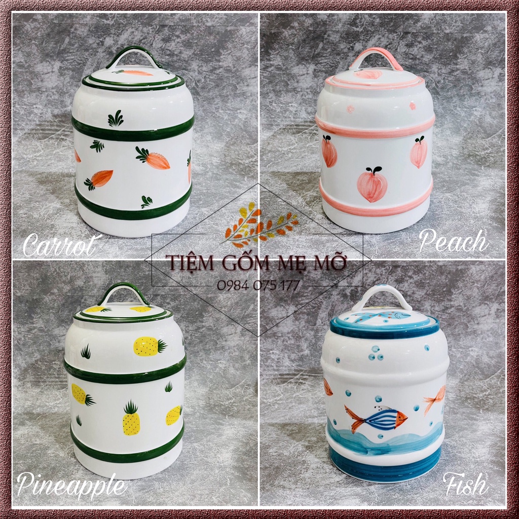 Vại muối dưa cà mẫu mới hũ ngâm hoa quả hũ đựng muối đựng đường đựng mỡ