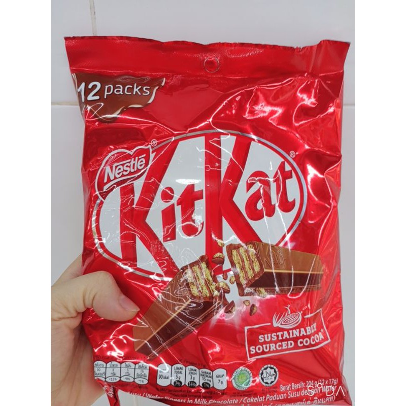 Bánh socola Kitkat Nestle' gói 12 thanh 17g