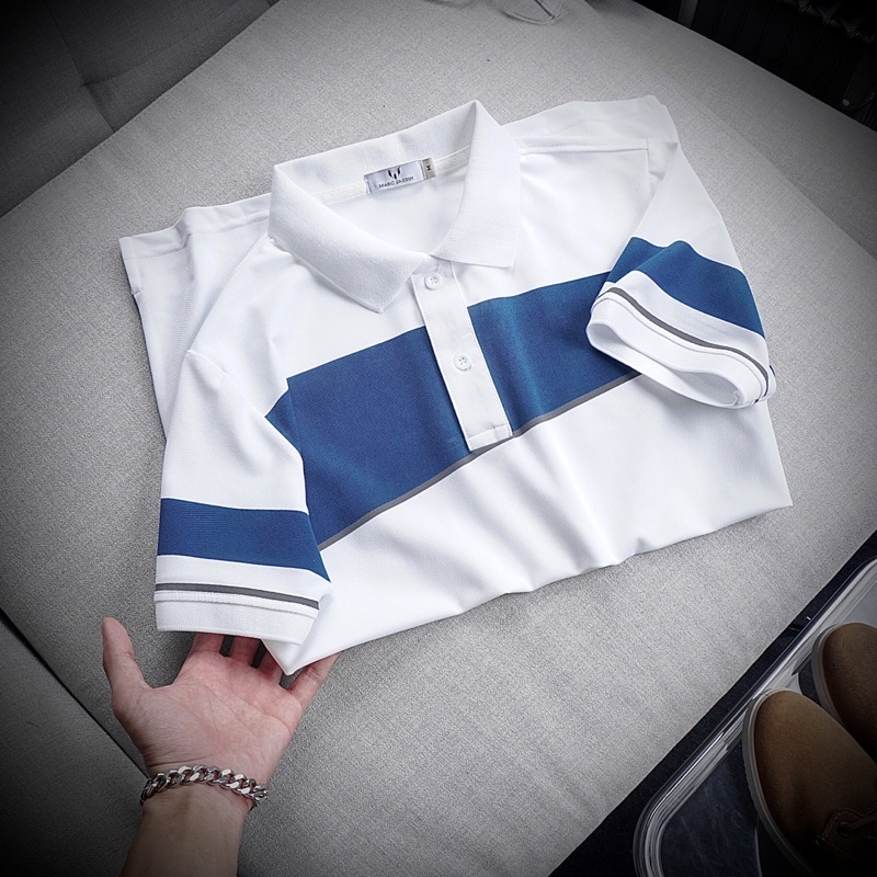 Áo polo nam phối màu CUBES big size 3xl 90kg thoải mái, áo phông áo thun nam cotton cao cấp THE BASIC