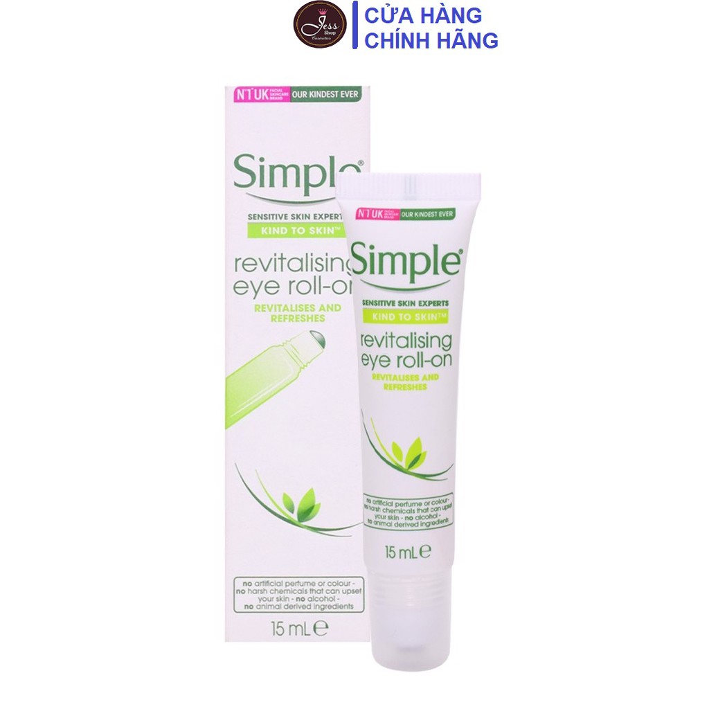 Lăn Dưỡng Mắt Simple Kind To Skin Revitalising Eye Roll-On 15ml