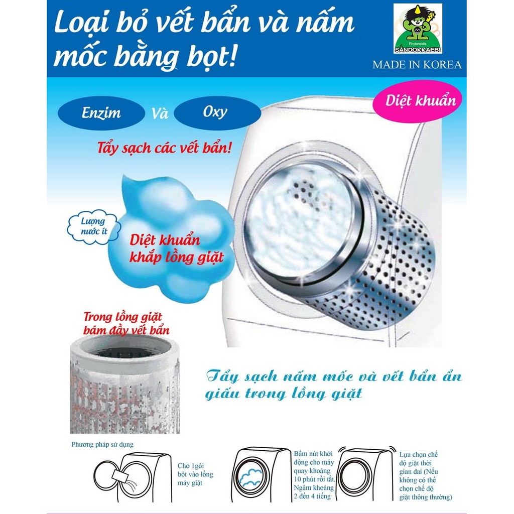 Bột tẩy vệ sinh lồng máy giặt